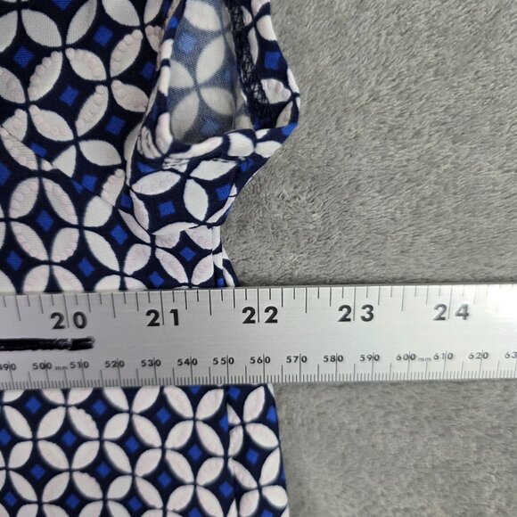 Womens APT.9 Blue & White Geometric Print Tunic Dress Short Sleeve Polyester XL - Picture 5 of 8